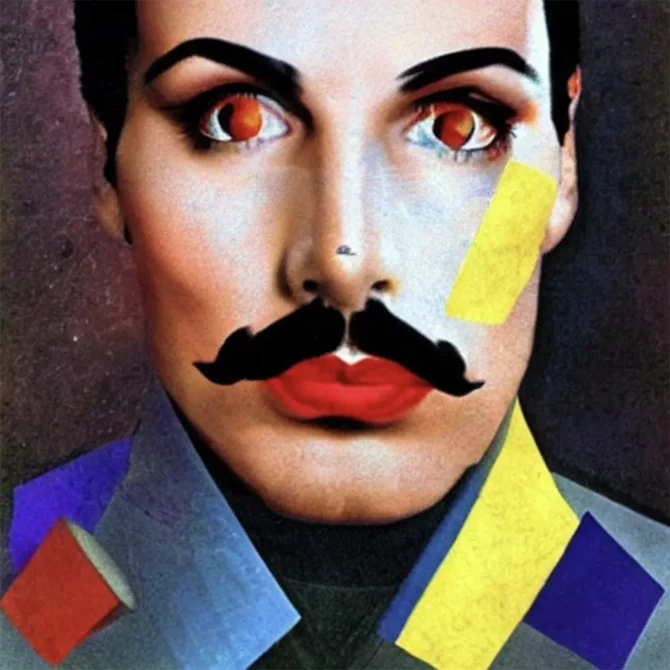 Freddie Mercury in the style of Anonymous    46